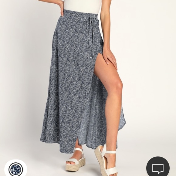 Lulus Blue Maxi Skirt - Picture 1 of 4